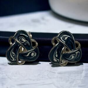 Vintage Swirled Love Knot Clip-On Earrings